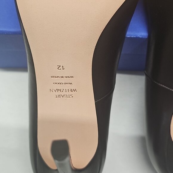 Stuart Weitzman ANNY 105 Black Dress Nappa Heels - Picture 12 of 13